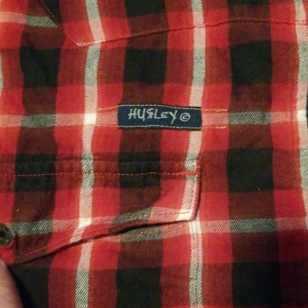 Mens Hurley long sleeve snap button shirt - Picture 2 of 4